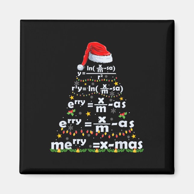 Aimant Équation Math Joyeux X mas Funny Enseignant Math C (Devant)