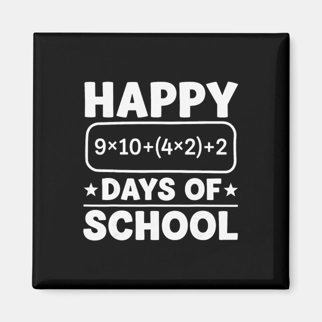 Aimant Équation mathématique drôle Joyeux 100 jours d'éco (Devant)