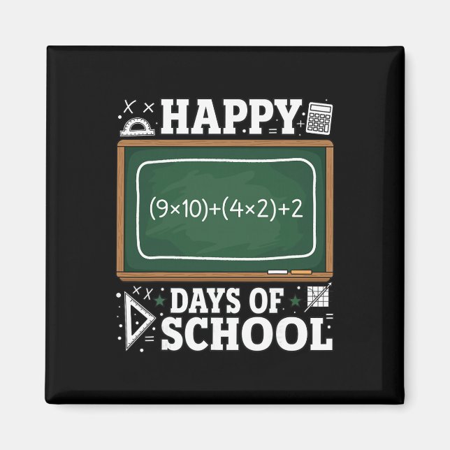 Aimant Équation mathématique drôle Joyeux 100 jours d'éco (Devant)