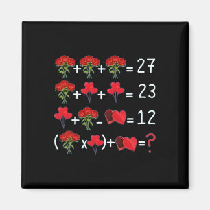 Aimant Équation mathématique Roses Lloons Chocolats Drôle