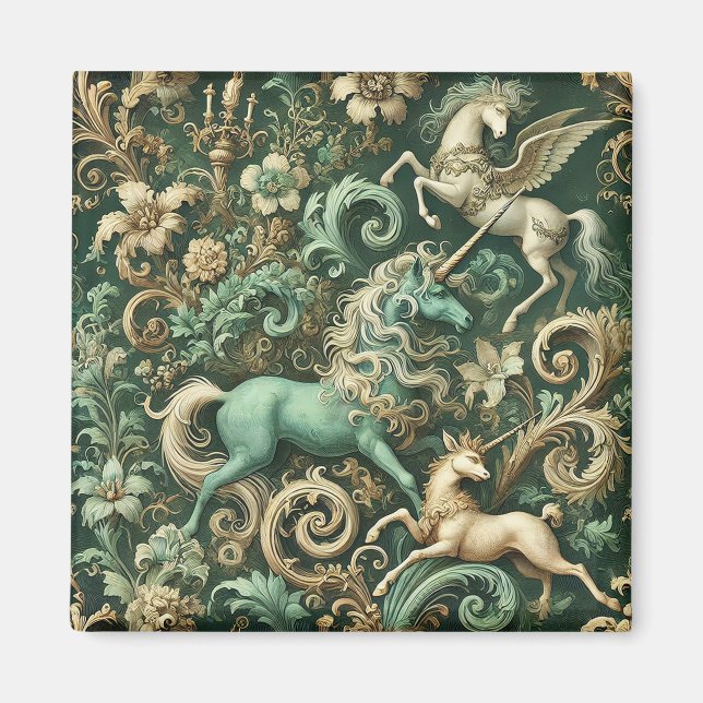 Aimant Equinoxe céleste - Papier Peint Mythique Unicorne  (Devant)