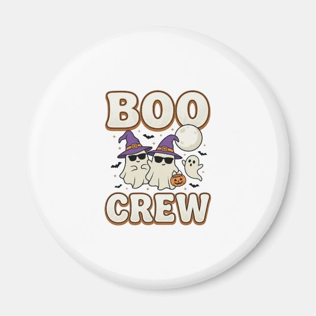 Aimant Équipage Boo Fantôme Halloween Design Vectoriel Vi (Devant)