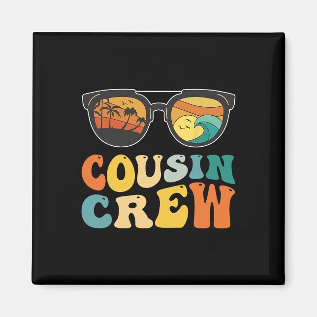 Aimant Équipage de Cousins Vacances Familiales 2025 Plage (Devant)
