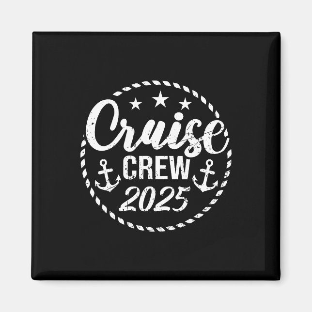 Aimant Équipage de croisière 2025 Vacances à la voile Gro (Devant)