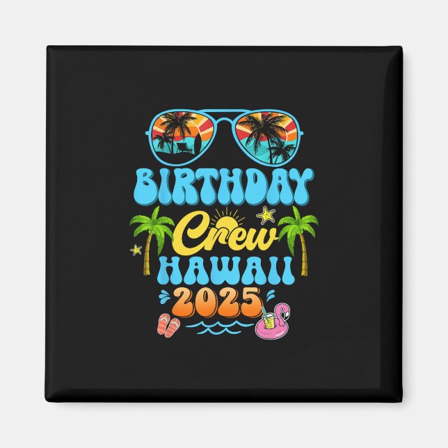 Aimant Équipage de croisière de vacances d'anniversaire à (Devant)