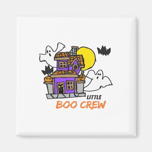 Aimant Équipage Little Boo Halloween Dessiné à la Main (Devant)
