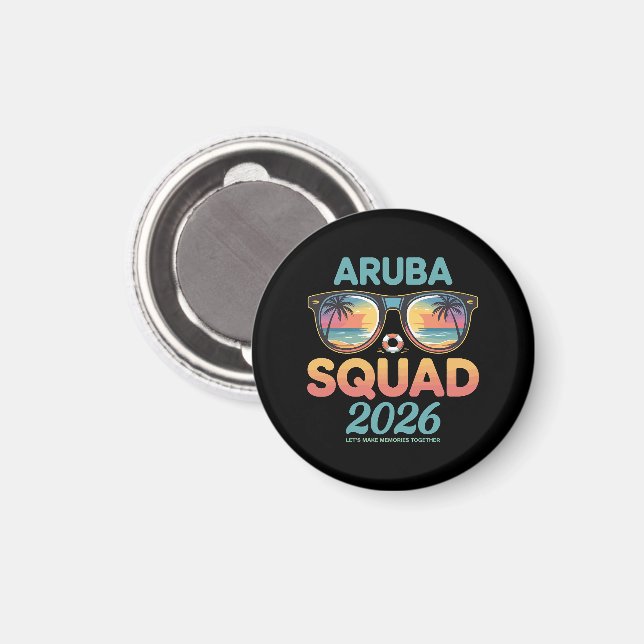 Aimant Équipe Aruba 2026 Rétro (Recto/Verso)
