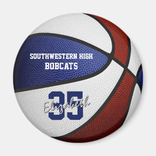 Aimant équipe bleu marron couleurs filles garçons basket-