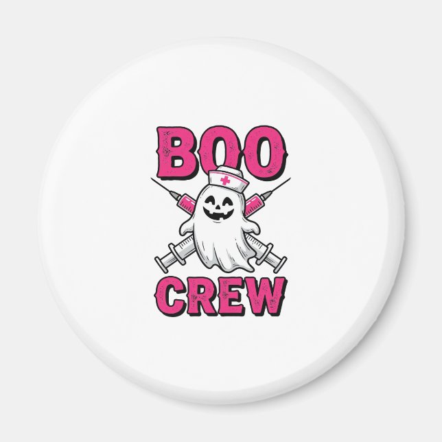 Aimant Équipe Boo infirmière fantôme Halloween conception (Devant)