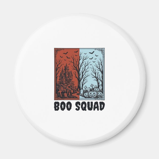 Aimant Équipe Boo Modèle de Chemise de Citrouille Hallowe (Devant)