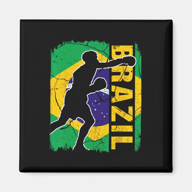 Aimant Équipe brésilienne de boxe Brésil Drapeau Gants de (Devant)