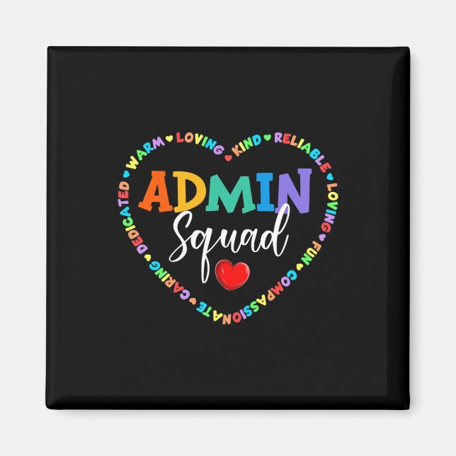 Aimant Équipe d'administration du coeur mignon Amusant Pr (Devant)
