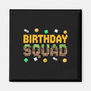Aimant Équipe d'anniversaire drôle Pixel de jeu vidéo gar