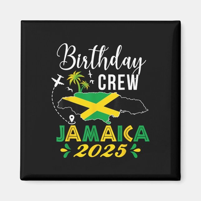 Aimant Équipe d'anniversaire Jamaïque 2025 Tropical Vibe  (Devant)