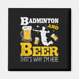 Aimant Équipe de badminton buvant de la bière Badminton