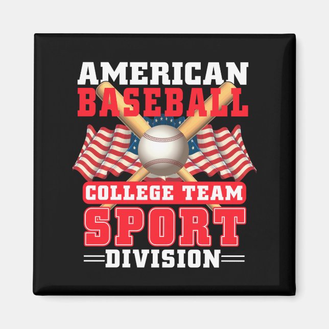 Aimant Équipe de baseball américain de T-shirt de divisio (Devant)
