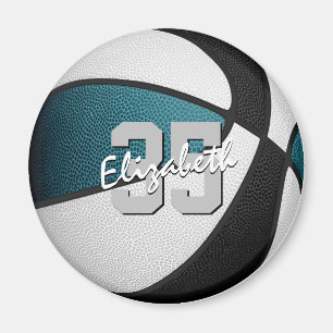 Aimant équipe de basket noir turquoise couleurs cadeaux p