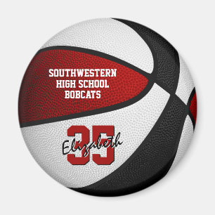 Aimant équipe de basketball noir rouge couleurs