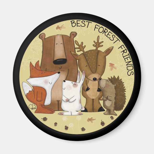 Aimant Équipe de bois - Meilleurs amis forestiers/ Indivi (Devant)