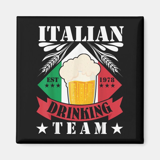 Aimant Équipe de boisson italienne Boire de bière hommes  (Devant)