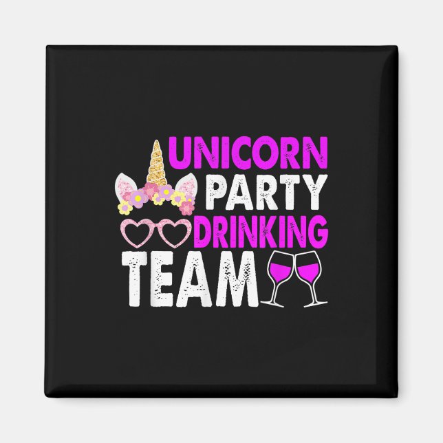 Aimant Équipe De Boissons De La Unicorne Mariage Mariée E (Devant)