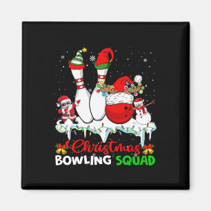 Aimant Équipe de bowling de Noël Dabbing Père Noël Elf Bo