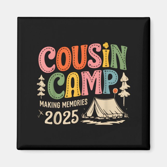 Aimant Équipe de camp de cousins 2025 Création de souveni (Devant)