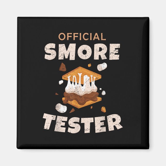 Aimant Équipe de camping Marshmallows testeur officiel de (Devant)