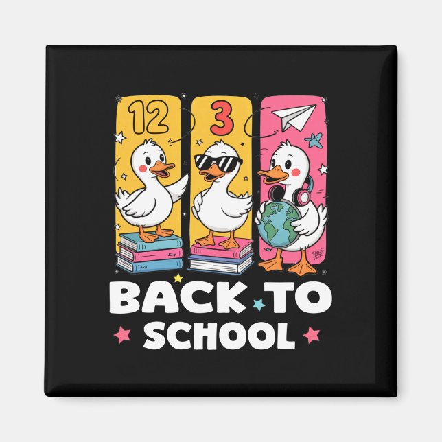 Aimant Équipe de canard drôle de l'école premier jour d'é (Devant)