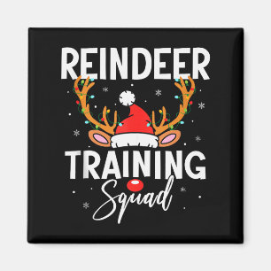 Aimant Équipe de course de Noël Équipe de renne drôle en