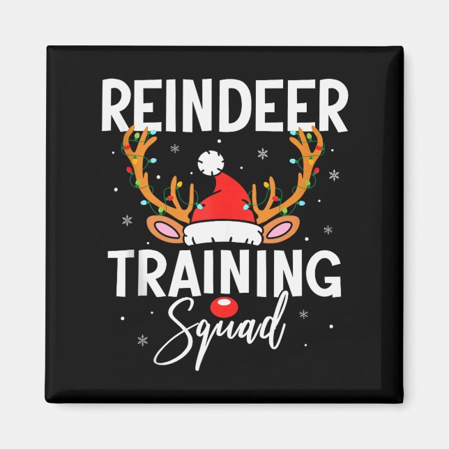 Aimant Équipe de course de Noël Équipe de renne drôle en  (Devant)