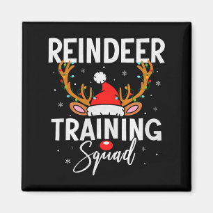Aimant Équipe de course de Noël Équipe de renne drôle en