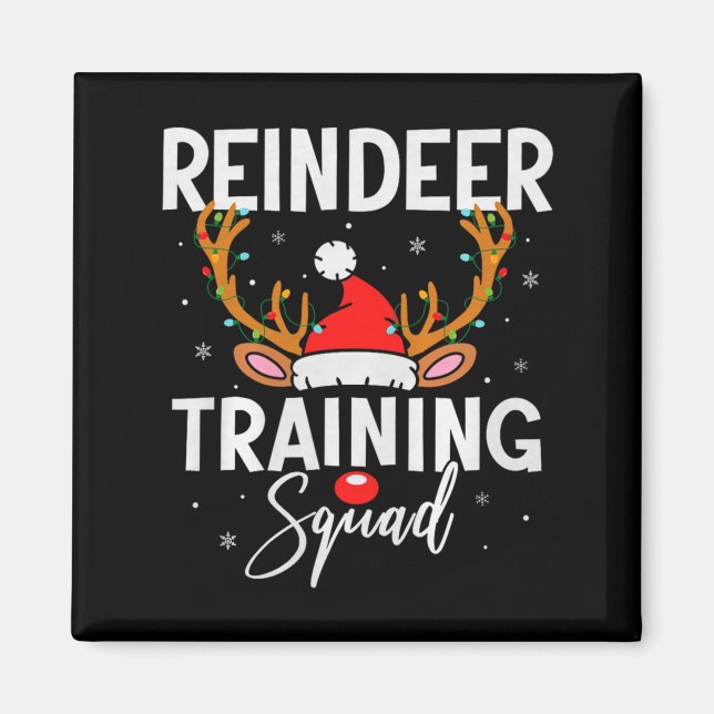 Aimant Équipe de course de Noël Équipe de renne drôle en  (Devant)