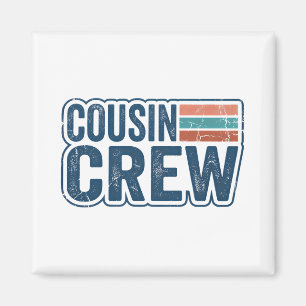 Aimant Équipe de cousins rétro Cadeaux de réunion de fami