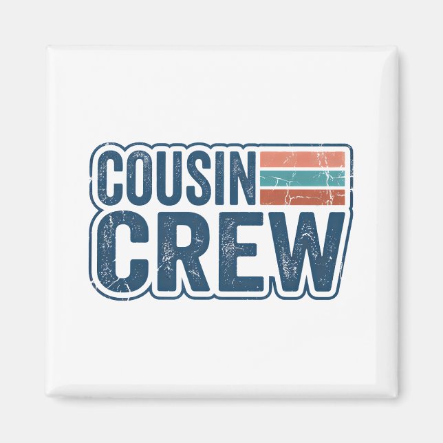 Aimant Équipe de cousins rétro Cadeaux de réunion de fami (Devant)