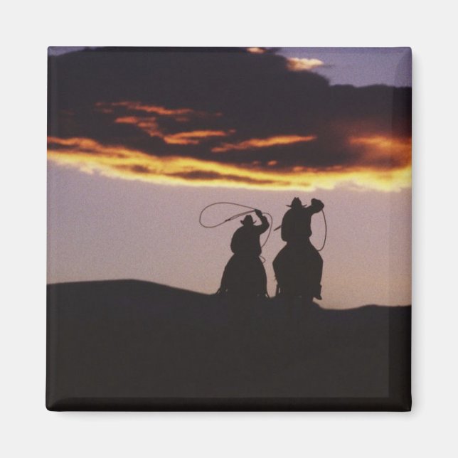 Aimant Équipe de Cowboy avec Lassos (Devant)