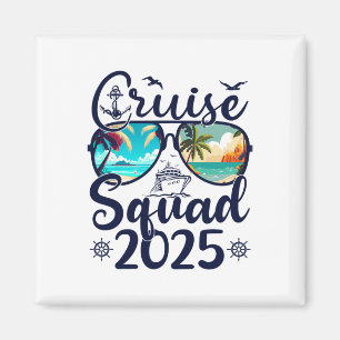 Aimant Équipe de croisière 2025 Été Vacances Correspondan