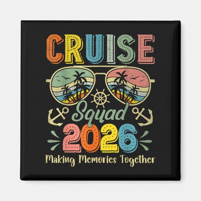 Aimant Équipe de croisière 2026 Groupe familial correspon (Devant)