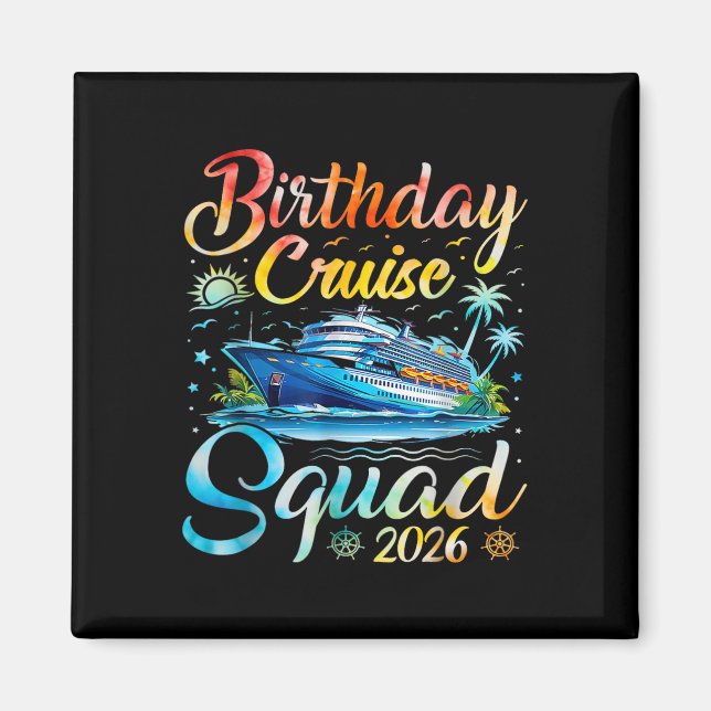 Aimant Équipe de croisière d'anniversaire 2026 Croisière  (Devant)