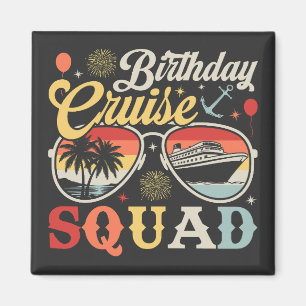 Aimant Équipe de croisière d'anniversaire Groupe Familial