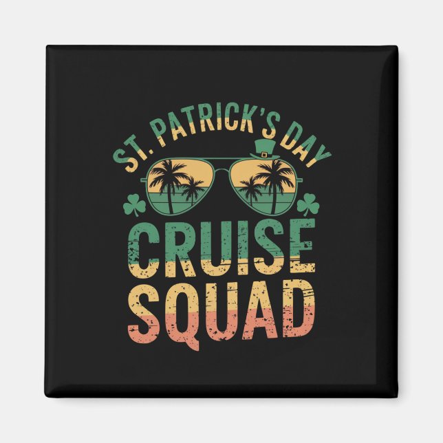 Aimant Équipe de croisière de la Saint-Patrick drôle fami (Devant)