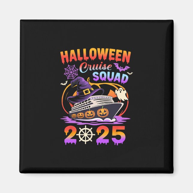 Aimant Équipe de croisière Halloween 2025 Vacances citrou (Devant)