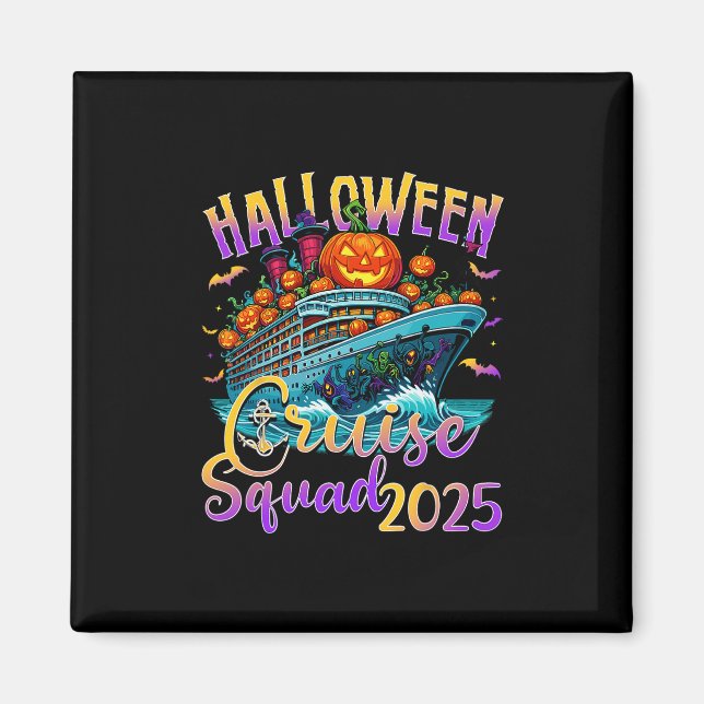 Aimant Équipe de croisière Halloween 2025 Vacances Fami c (Devant)