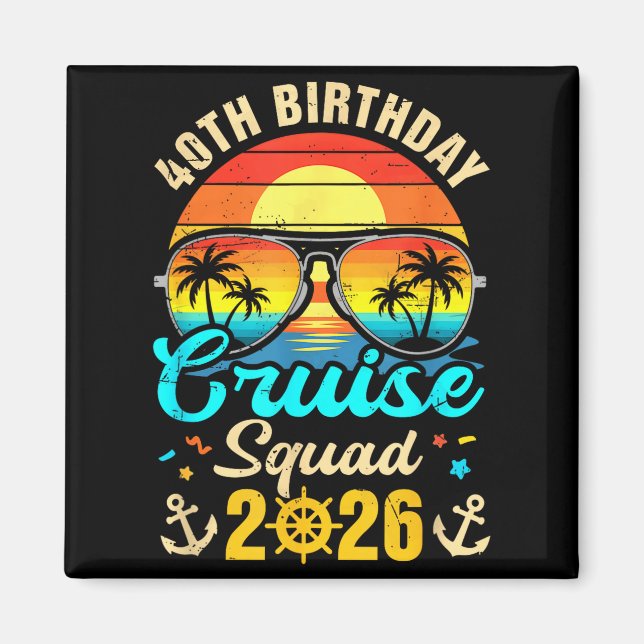 Aimant équipe de croisière pour les 40 ans 2026 fête asso (Devant)