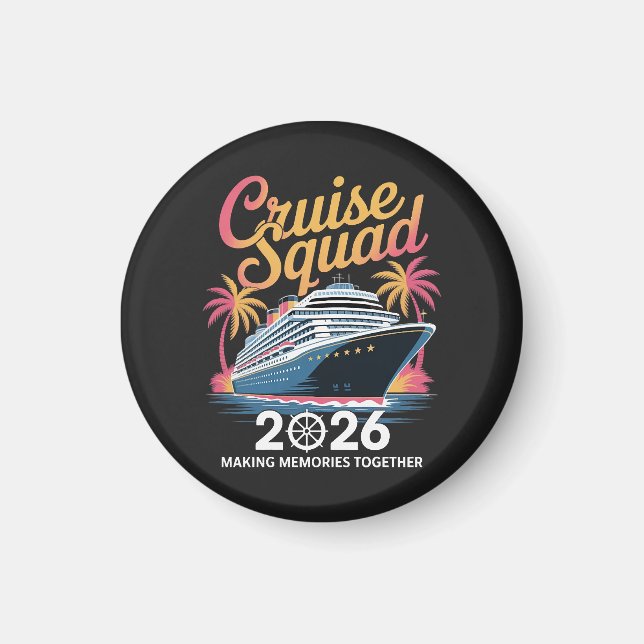 Aimant Équipe de croisière Vacances d'été 2026 (Devant)