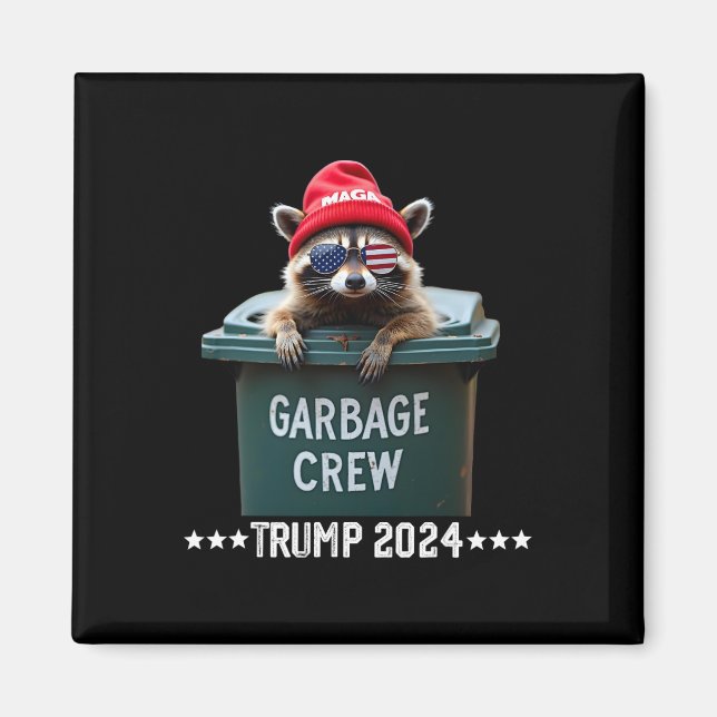 Aimant Équipe de déchets de raton laveur méga Trump 2024  (Devant)