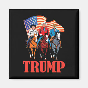 Aimant Équipe de drapeau américain Us Trump cow-boy à che