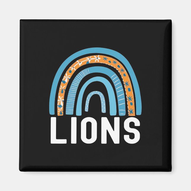 Aimant Équipe de fans de sport scolaire Lions dans l'espr (Devant)