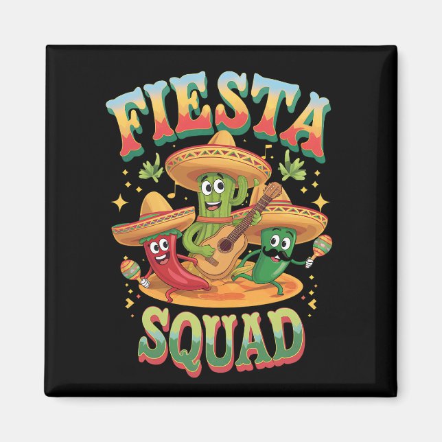 Aimant Équipe de fête drôle Cinco De Mayo Fête mexicaine (Devant)