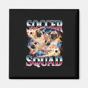 Aimant Équipe de football drôle Mème de chien rétro Cool